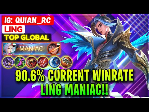 90.6% Current WinRate, Ling MANIAC!! - Top Global Ling IG: quian_rc - Mobile Legends
