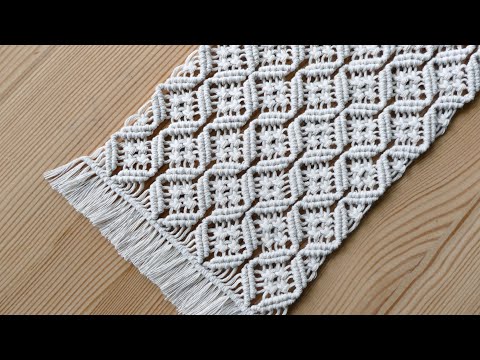 DIAMOND MESH MACRAME TABLECLOTH PATTERN TUTORIAL