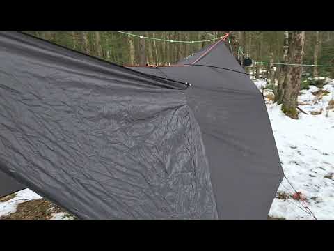 testing my hammock and just a top cover without quilts in 38F weather