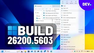 New Windows 11 Build 26200.5603 – Advanced Settings, File Explorer AI 