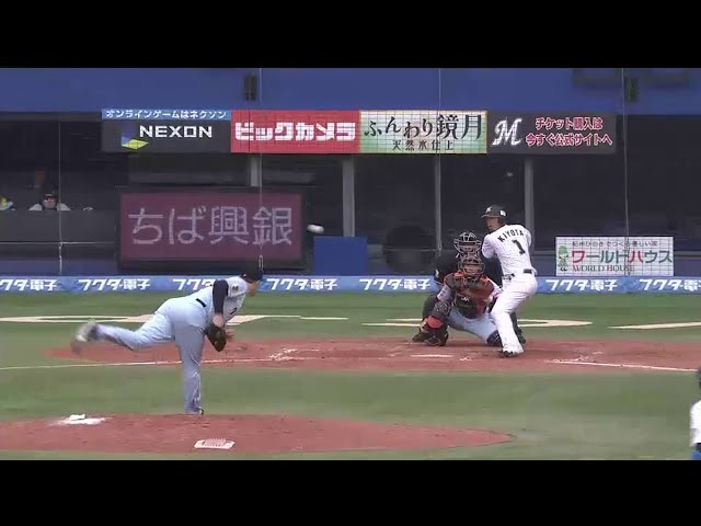 【4回裏】マリーンズ・清田 走者一掃3点タイムリー2ベース!! 2015/3/15 M-G