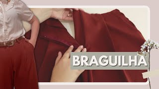 COMO FAZER BRAGUILHA COM ZIPER PASSO A PASSO - como costurar braguilha para calça/short feminina