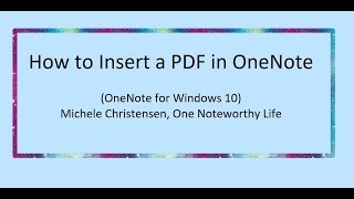 Insert a PDF in OneNote for Windows 10