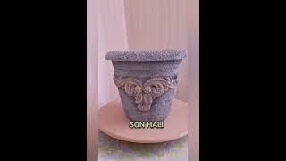 Ucuz Plastik Saksıları Lüks Taş Saksılara Dönüştürün | Beton Efekti ve Eskitme | 10.Bölüm 1.Kısım