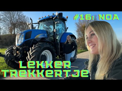 Noa TOETERT naar IEDEREEN die ze kent met haar NEW HOLLAND T6090 #LEKKERTREKKERTJE