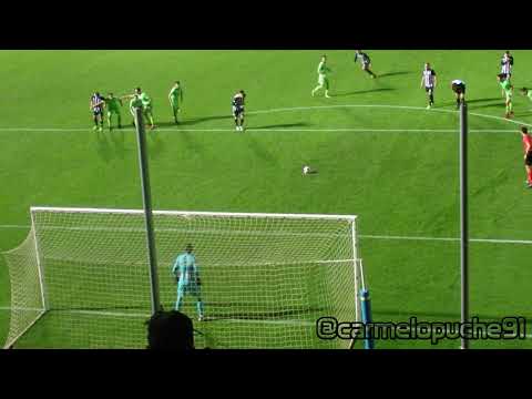 Penalty de Rubén Cruz. FC Cartagena - Badajoz