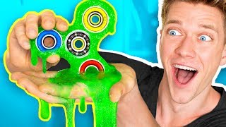 DIY Slime Fidget Spinner That ACTUALLY SPINS!!! How To Make Rare Giant Fidget Spinners Toys & Tricks