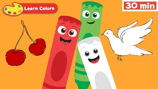 Learn Colors for Babies w Color Crew | First words for kids | Coloring Toys & Animals for Children