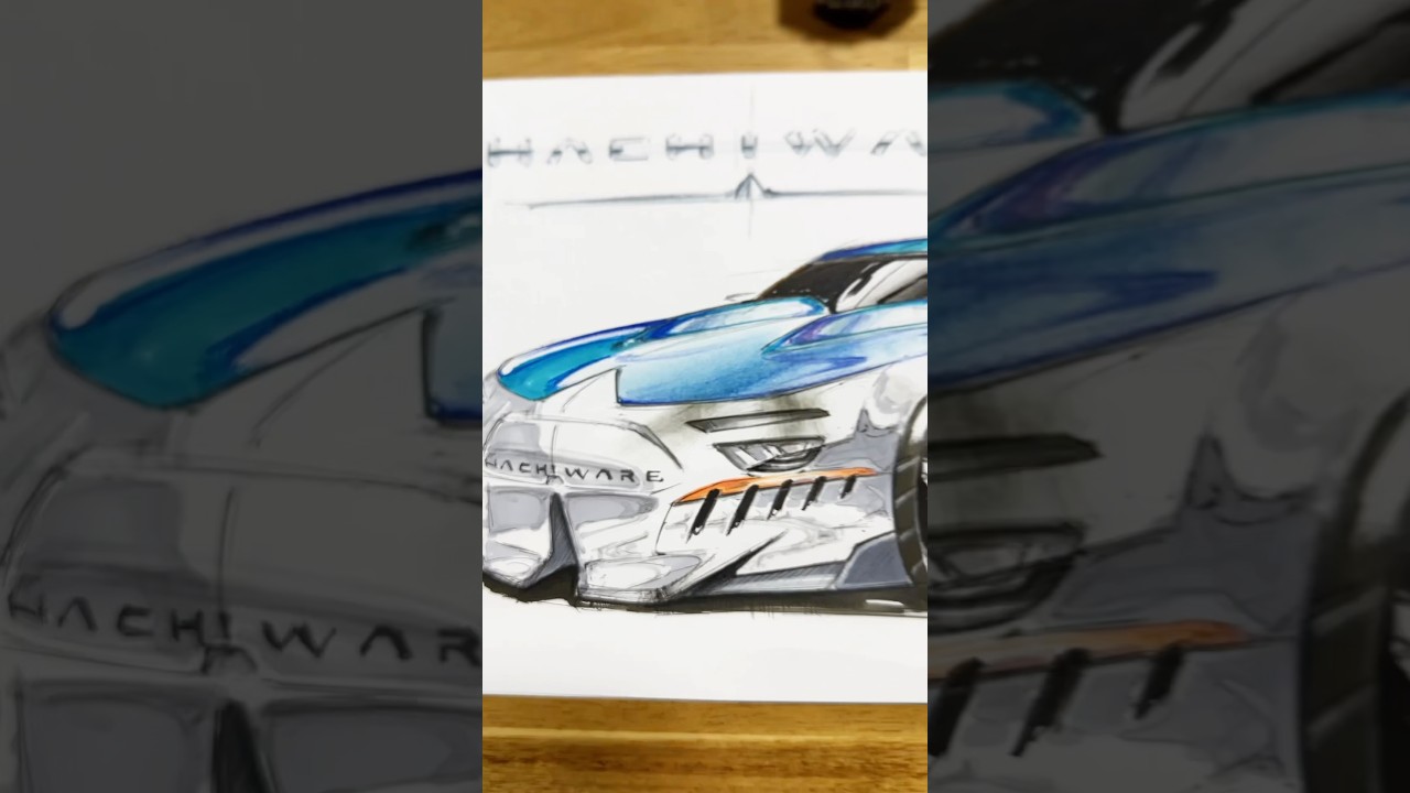 ちいかわのスポーツカーをデザインしてみた。#shorts #ちいかわ #ハチワレ #デザイン #design #イラスト #illustration #お絵描き