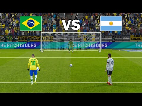 Brazil vs Argentina | Penalty Shootout Final Copa America 2024 Messi vs Neymar | eFootball PES 2021