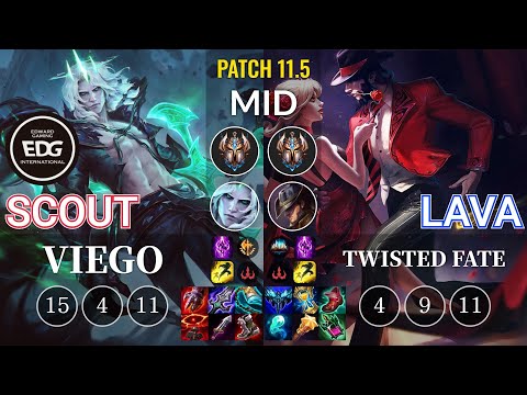 EDG Scout Viego vs Lava Twisted Fate Mid - KR Patch 11.5