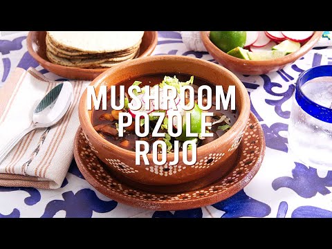 BEST Vegan Pozole Recipe (Mushroom Pozole Rojo) #veganpozole