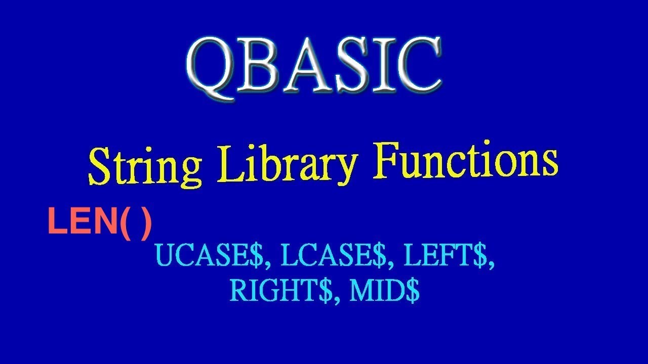 FUNCTION IN QBASIC-LIBRARY FUNCTION