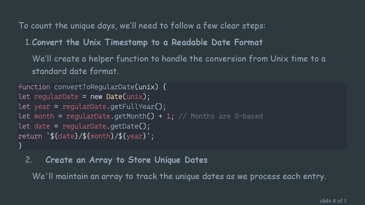 How to Dynamically Count Unique Dates in a JavaScript Array of Objects