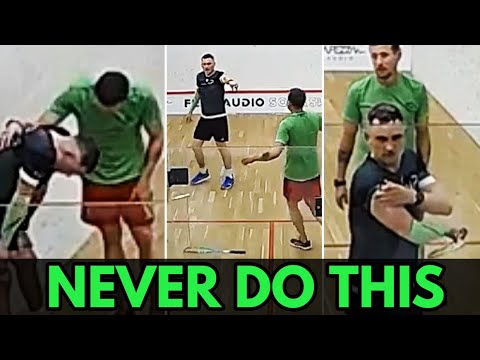 SQUASH. "I didn't see him!". Insane and super dangerous moment
