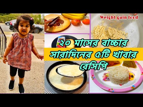 ২০ মাসের বাচ্চার খাবার তালিকা || 20 month baby food chart || ১ থেকে ২ বছরের বাচ্চার খাবার তালিকা।