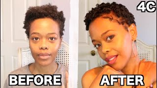 4C NATURAL HAIR // BEST HOW TO STYLE & DEFINE MY CURLS //  TWA BEFORE & AFTER