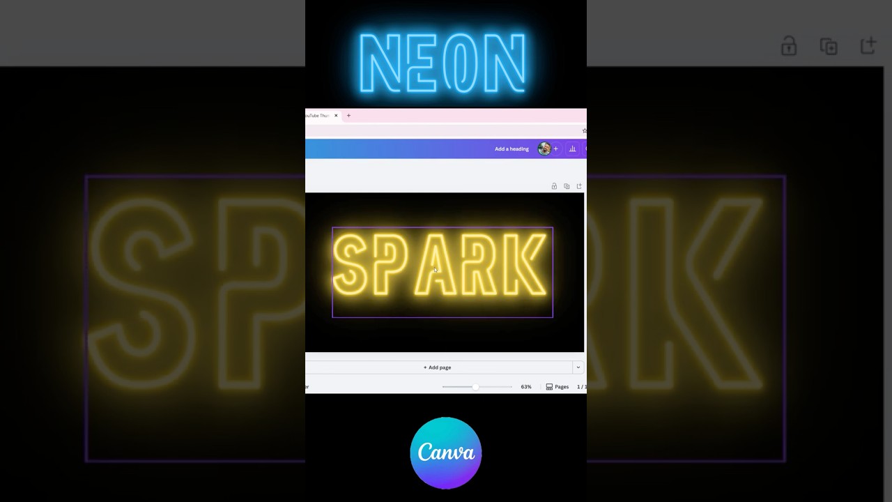 Create Stunning Neon Glow Text in Canva | Easy Step-by-Step Tutorial #canva  #canvatutorial