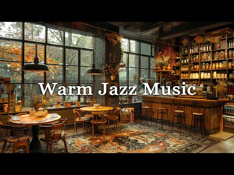 Jazz Relaxing Music at Autumn Coffee Shop Ambience☕Soft Jazz Music for Study, Work, Relax