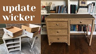 HOW TO UPDATE WHITE WICKER FURNITURE