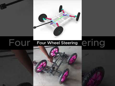 Four Wheel Steering mechanism using gears #design #mechanical #engineering