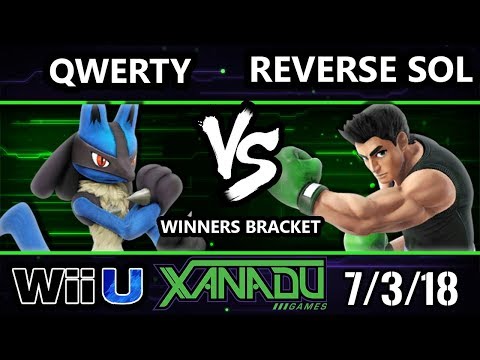 S@X 257 Smash 4 - Qwerty (Lucario) Vs. Reverse Sol (Little Mac) - Wii U Winners Bracket