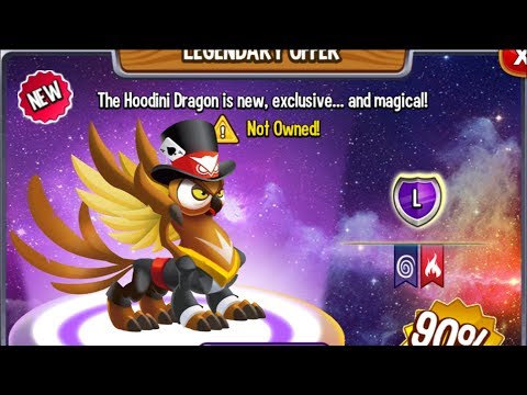 Dragon City - Hoodini Dragon + Fighting PvP [Legendary | Only 450 Gems]