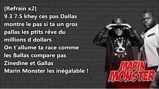 Marin Monster - Dallas Paroles Lyrics