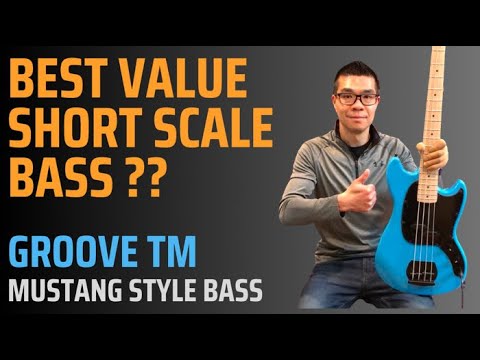 Best value short scale bass? In-depth review Groove TM Mustang bass (vs. Squier Bronco bass)
