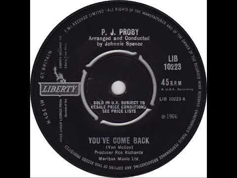 UK New Entry 1966 (43) P.J. Proby - You've Come Back