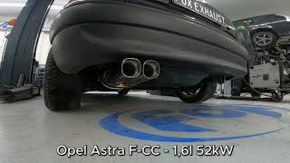 Video: Fox Edelstahl Sportauspuff Opel Astra F inkl. GSi CC Fließheck 3-Punkt-Aufhängung (Video: 1.6l 52kW)