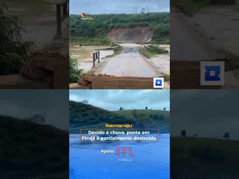Chuva destrói parte de ponte na zona rural de Itamaraju/BA #bahia