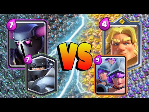 PEKKA + MEGA KNIGHT 🆚 GOLDEN KNIGHT + THREE MUSKETEERS