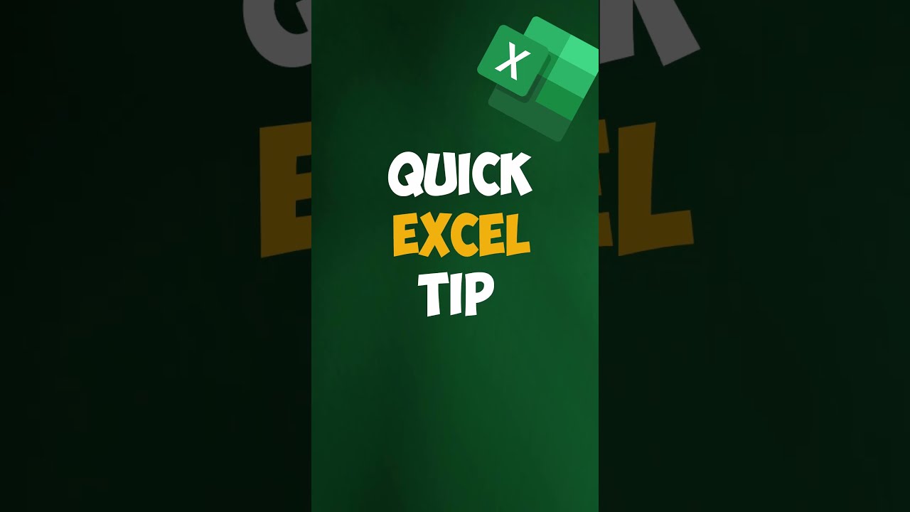 Quick Excel tip #shorts