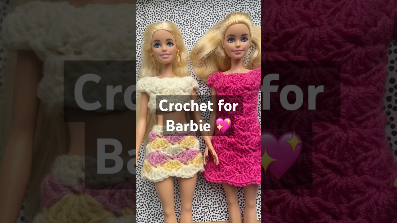 Free crochet patterns for Barbie doll clothes. Make tops, skirts & dresses in minutes #easycrochet