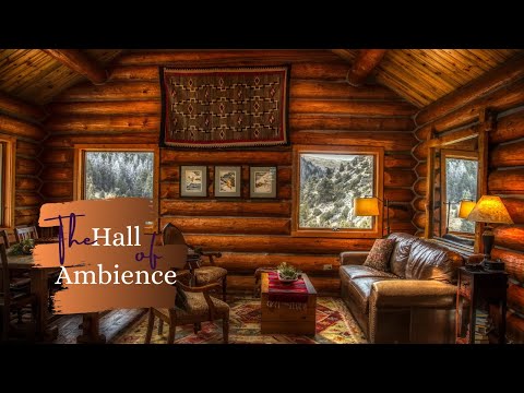 Cozy cabin on a chilly morning ambience | Fireplace sounds & Bird chirping to relax, study or sleep