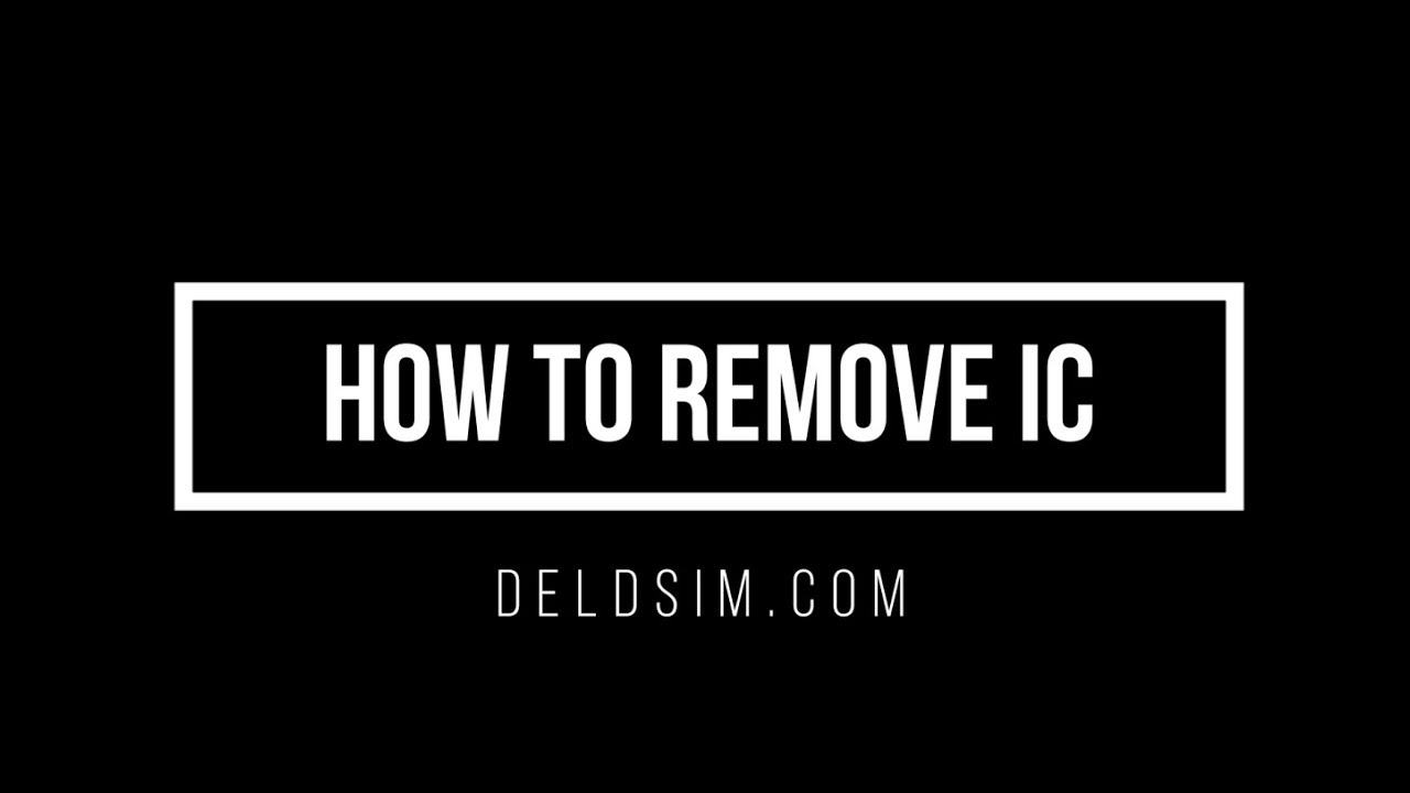 How to Remove IC Thumbnail