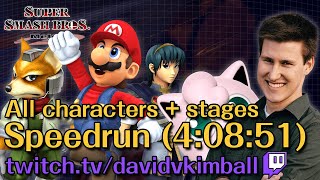 Melee Speedrun: All characters and stages unlocked new PB as of 2-27-2021, 4:08:51