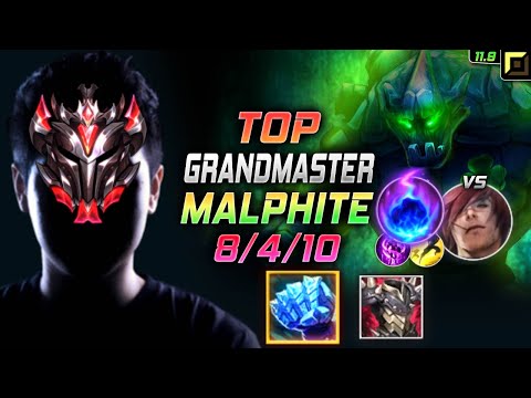 GrandMaster Malphite TOP vs Sett - 천상계 탑 말파이트 템트리 룬 서리불꽃 유성 - LOL KR 11.9