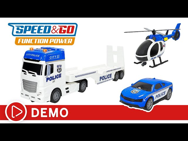 Vídeo relacionado con JOYIN Juego de 4 héroes urbanos impulsados por fricción Que Incluye camión de Bomberos, Ambulancia, Coche de policía y helicóptero, vehículos de Emergencia con luz y Sonido