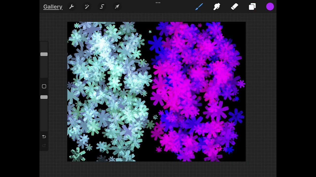 Overview of Purple Fantasy Garden Brushset for Procreate