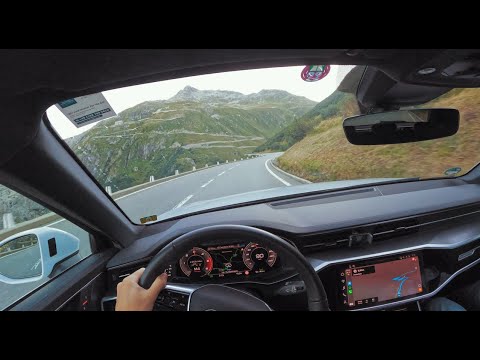 Audi A6 Avant 50 TDI - 🏔 Mountain FAST Drive POV - ✅ NO Traffic - 🇨🇭Furka Pass [Switzerland, Europe]