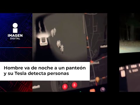 Hombre va de noche a un panteón y su Tesla detecta decenas de personas