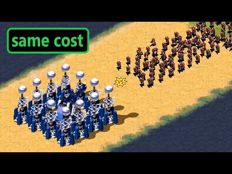 Grand TESLA Defense vs Infantry - Same Cost - Red Alert 2