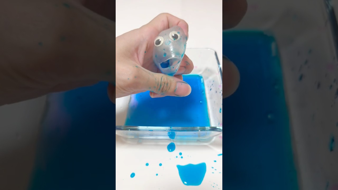 歌詞に合わせてスクイーズ切ってスライム作ってみた！