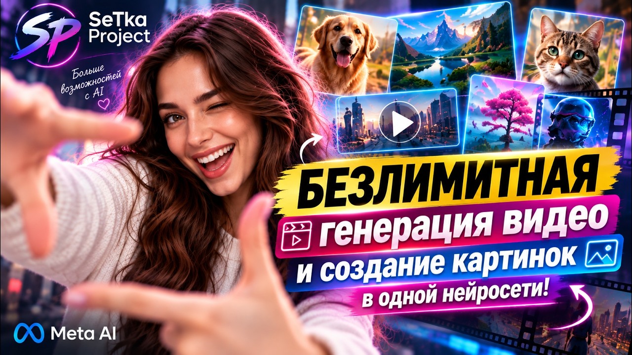 YouTube: Безлимитная генерация видео и картинок в Meta AI