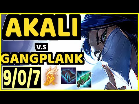GYUVEE (AKALI) vs GANGPLANK - 9/0/7 KDA TOP GAMEPLAY - KR Ranked GRANDMASTER