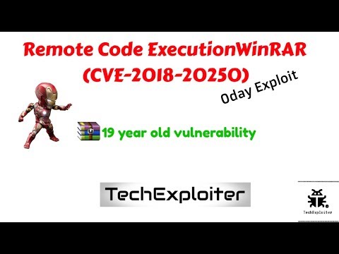 Remote Code Execution WinRAR (CVE-2018-20250) POC | TechExploiter