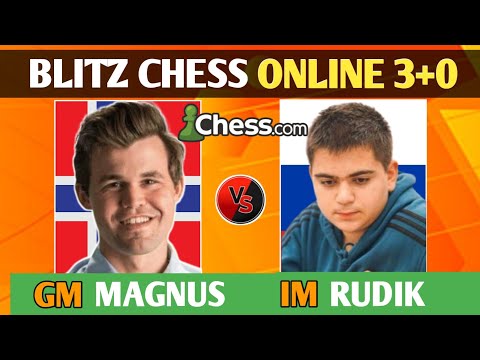 Magnus Carlsen vs IM Rudik Makarian | Blitz Chess 3+0 | ChessCom | December 18, 2023