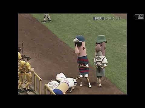 Randall Simon hit sausage man. (July 9, 2003)